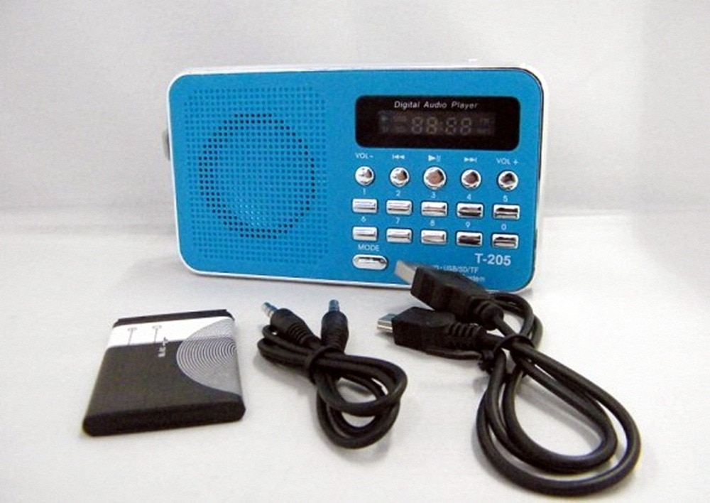 REDAMIGO-receptor de Radio FM portátil, mini altavoz estéreo USB con Radio FM y subwoofer, Radio portátil de Supergraves, TF, MICRO SD, MP3, T205R