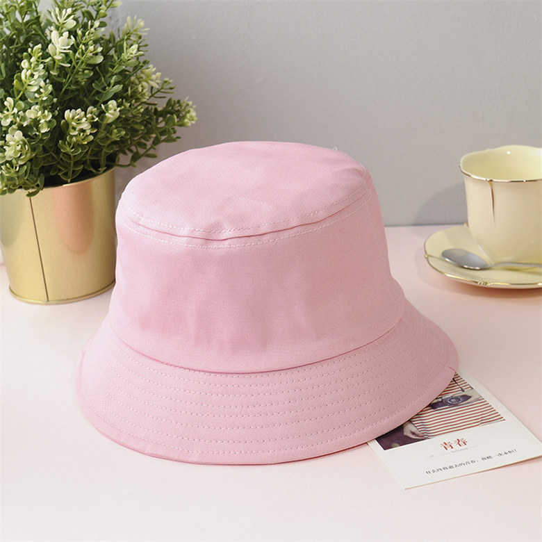 Nuovi cappelli a secchiello in cotone Unisex donna estate protezione solare cappello Panama uomo colore puro Sunbonnet fedora cappello da pescatore all&#39;aperto cappello da spiaggia: Colore rosa / S