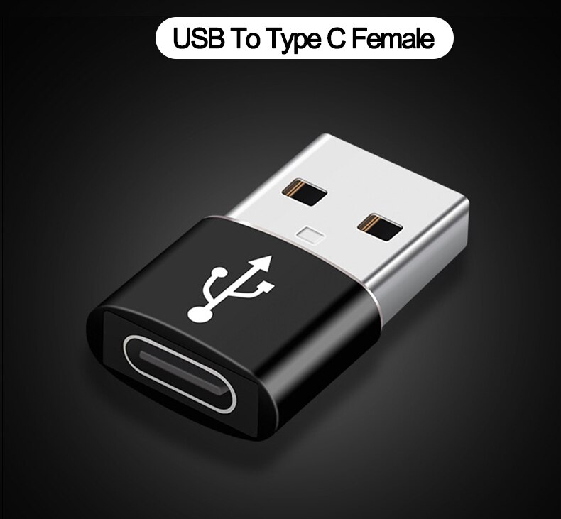 Adaptador OTG 2 en 1 Tipo C macho a Conector Hembra USB para ratón U, convertidor de Cable usb para teléfono móvil: Usb to Type C-Black