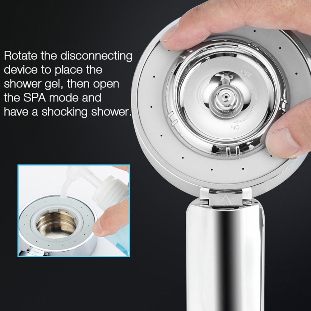 Handheld Shower Head Water Saving Double-sided Adjustable Shower Head SPA Pressurize Filter Shower Head High Pressure