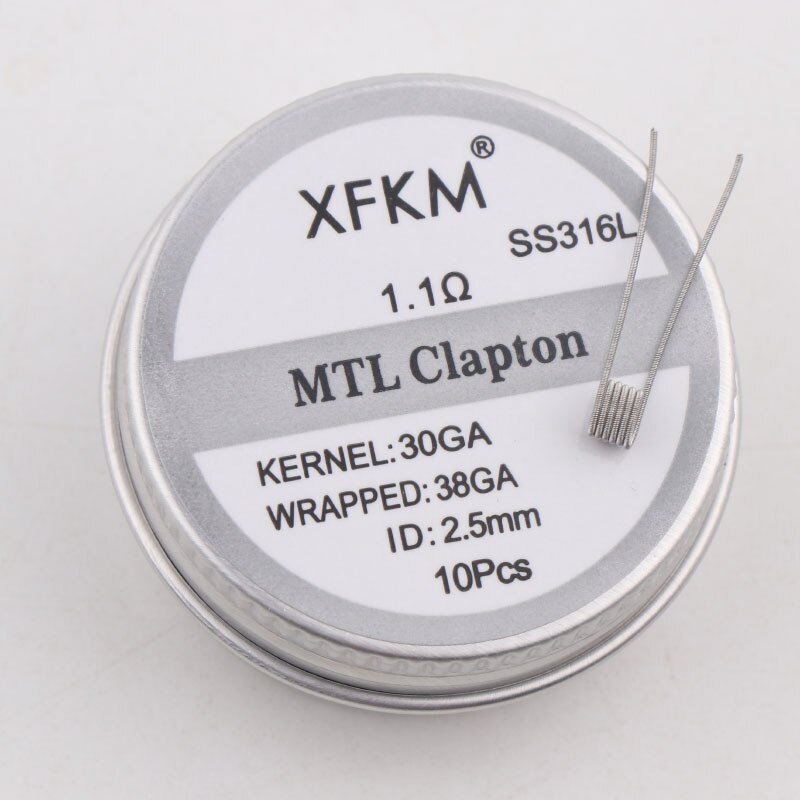 XFKM nuove bobine prefabbricate Superfine MTL fai-da-te Ni80/A1/SS316L clapton fuso premade per atomizzatori manta mtl RTA: Mtl-Clapton-316-10