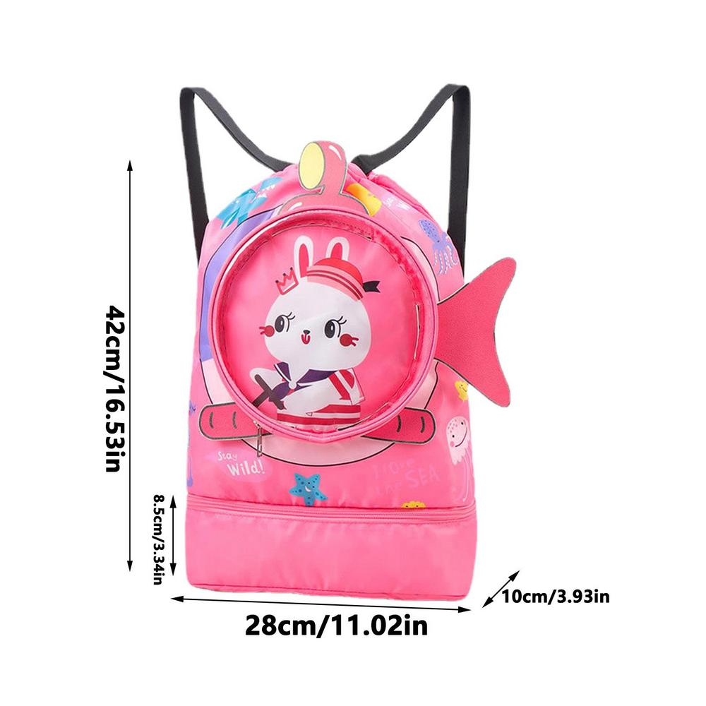 Bolsa de natación para niños, mochila de playa con animales bonitos para niños, bolsa de natación para niñas, playa, piscina, natación, mochila húmeda y seca para exteriores: Azul cielo