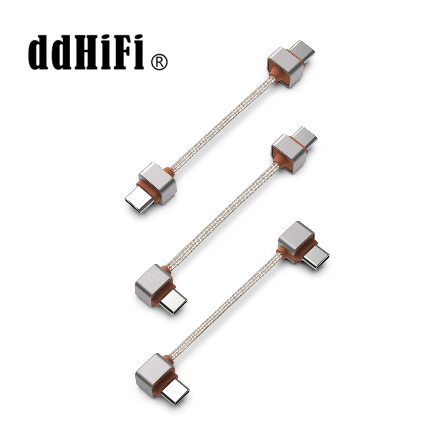 ddHiFi TC03SS/TC03SL/TC03LL USB OTG Audio Decoding Cable, Flexible Use for Smartphones, L/Straight Connector Options, 8cm