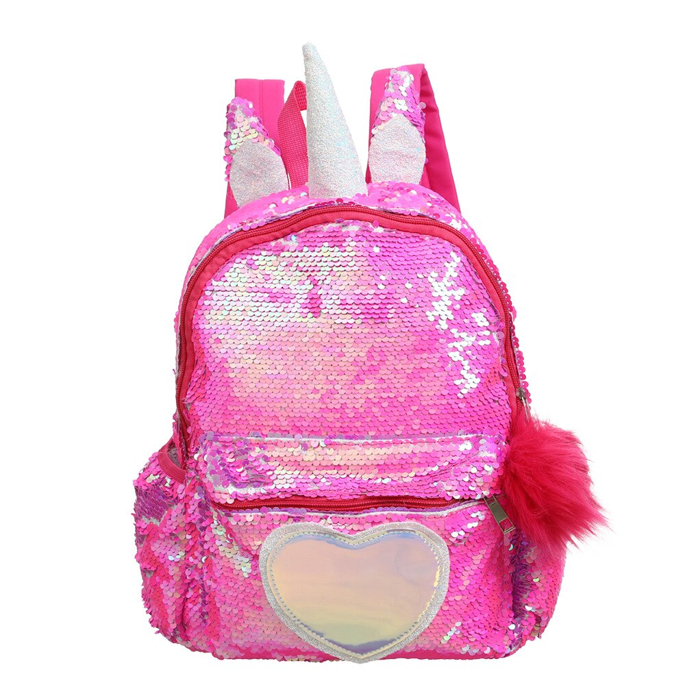 Leuke Eenhoorn Rugzak Meisjes Kids Schooltassen Grote Capaciteit Pailletten Mochila Escolar Infantil Roze School Rugzak Zakken Voor Meisjes: rose red