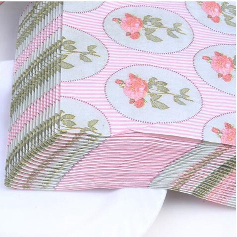 20 st/pack brudparet rosa servetttryck papper bord bröllopsfest dekoration bbb 1057