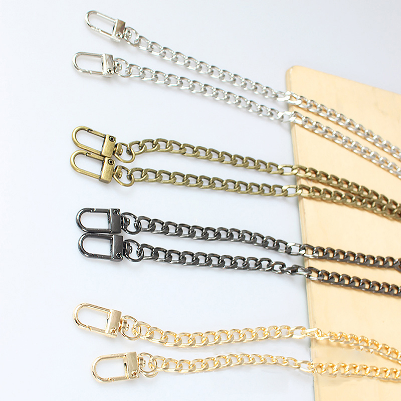 Kettentaschenriemen-Zubehör 20cm Verlängerungskette Taschenmetallkette Einfarbige DIY-Kette Langlebige Gold Silber Schwarz Gürtel