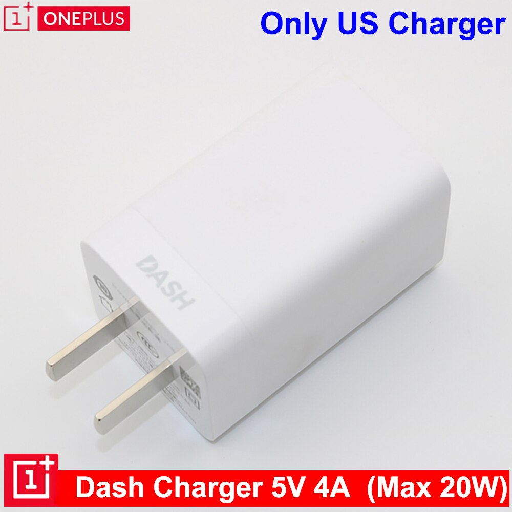 Eu/us /uk 20w original oneplus dash charger 5v/4a schnellladekabel 1m usb-c dash-kabel netzteil für oneplus 6t 5t 5 3t 3: Nur us-ladegerät