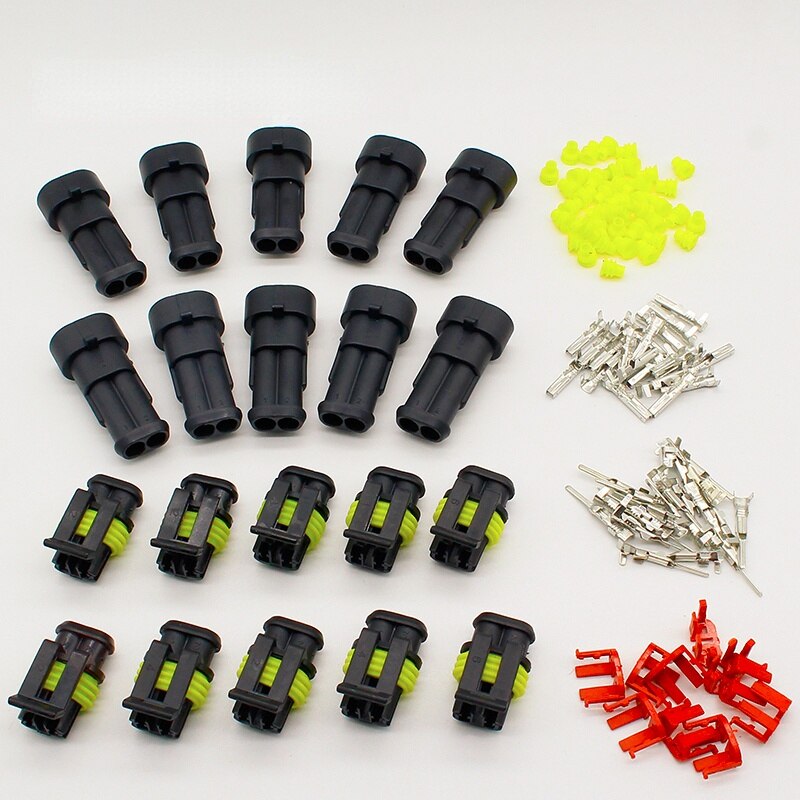 ! 10 Kit 2 Pin Way Waterproof Electrical Wire Connector Plug