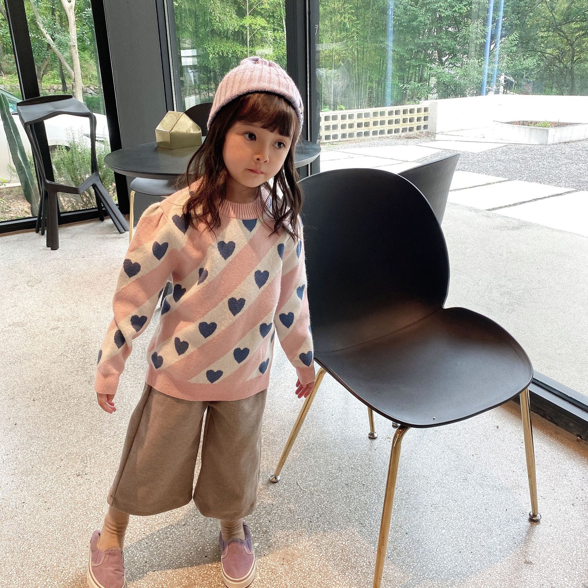 Herfst kinderen kinderen wijde pijpen wollen broeken jongens en meisjes losse casual broeken 1-6y