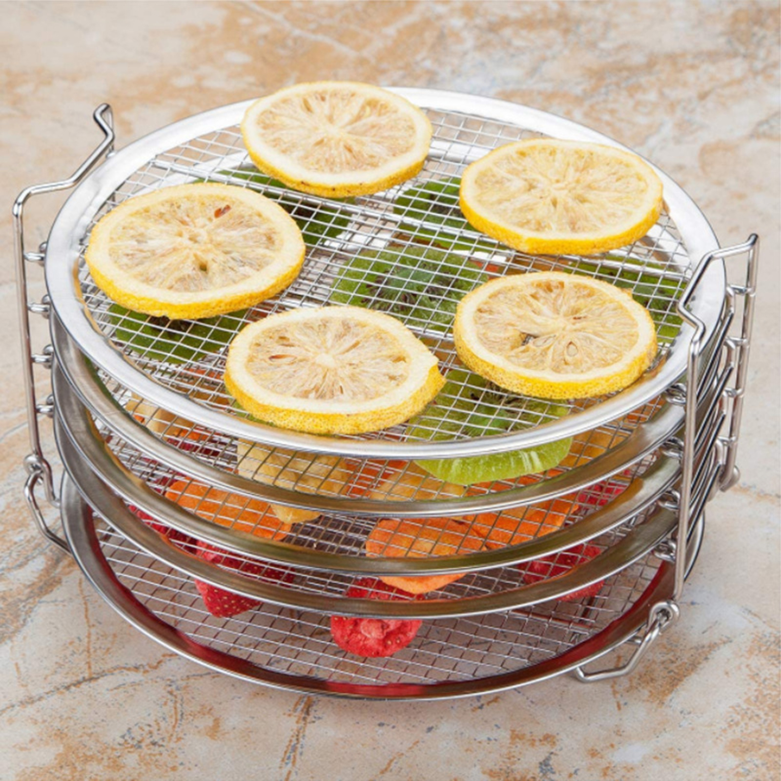 Rejilla deshidratadora de cocina, cinco capas apilables, estante de soporte para cocina a presión, freidora de aire, utensilios para deshidratar alimentos