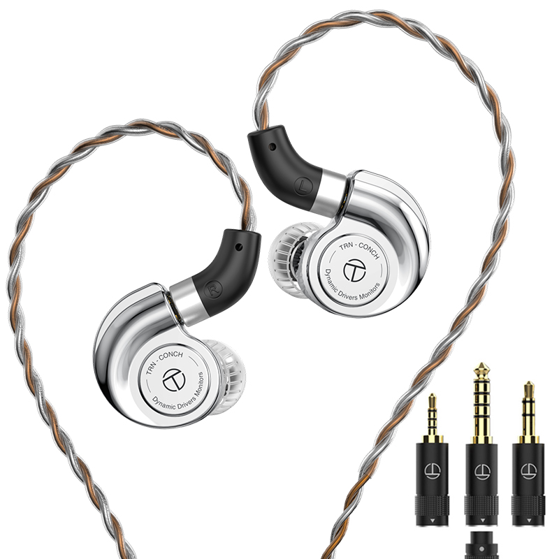 TRN Conch Earphone High-Performance DLC Diamond Diaphragm Dynamic in-Ear Monitors Tuning Nozzle Filters For Xiaomi: Blue