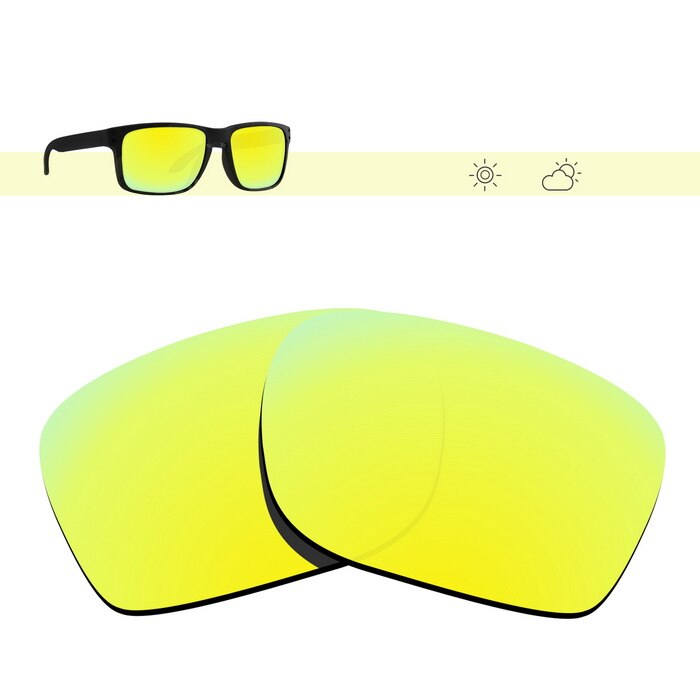 Glintbay Gepolariseerde Vervanging Zonnebril Lenzen Voor Oakley Holbrook-Meerdere Opties: 24K Gold Mirror