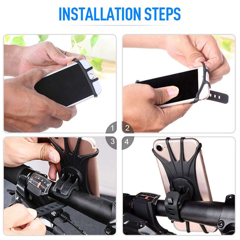 360 ° rotierenden Universal Fahrrad Handy Halter Silikon Motorrad Bike Lenker Stand Halterung Montieren Telefon Halter