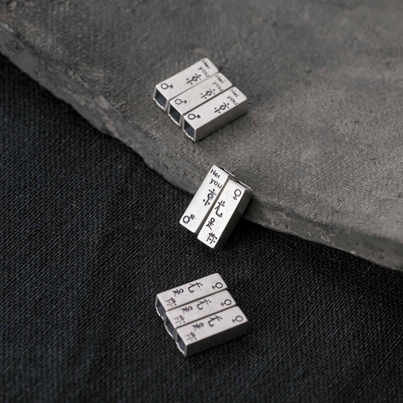 Meetsoft romantische Sterling silber-paar-anhänger mit quadratischen perlen, speziell für diy-handarbeiten, halsketten, armbänder und mehr.
