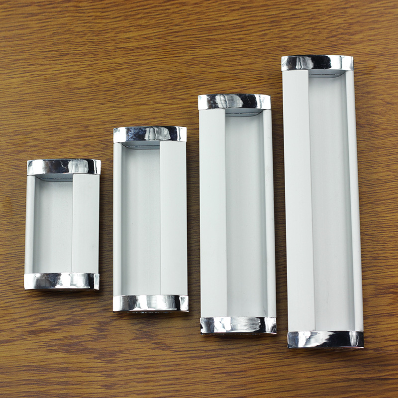 Skabsbeslag tykt aluminiumslegering mørkt håndtag, garderobe køkkenskabsdør usynligt håndtag 6078