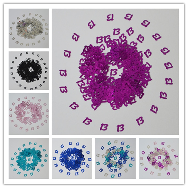 Kids Girls 13th BIRTHDAY PARTY Table Decoration Scatters Sparkle Glitz Digital Metallic CONFETTI Supplies