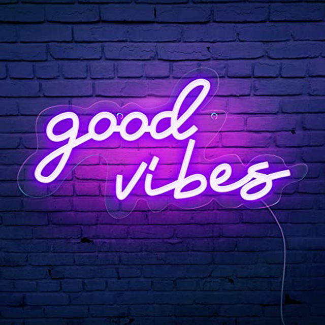 Dobre wibracje Neon ściana ślubna wiszące Led znaki neonowe po prostu zrelaksować się lampki nocne Led dekoracja sypialni wystrój pokoju: good vibes purple