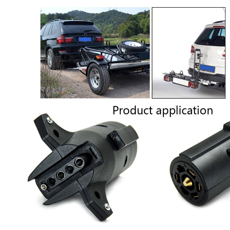 12V 7 Way Round to 5 Way Round Car Plug Connector Plastic 7 Pin Socket Plugs For Trailers RVs Q1QE
