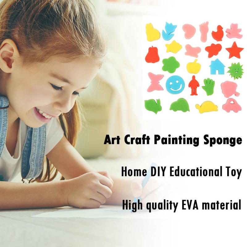 Cartoon 24 Stks/zak Dier Schilderen Spons Borstels Kinderen Kids Leuke Art Diy Graffiti Kwast Kinderen Home Onderwijs School