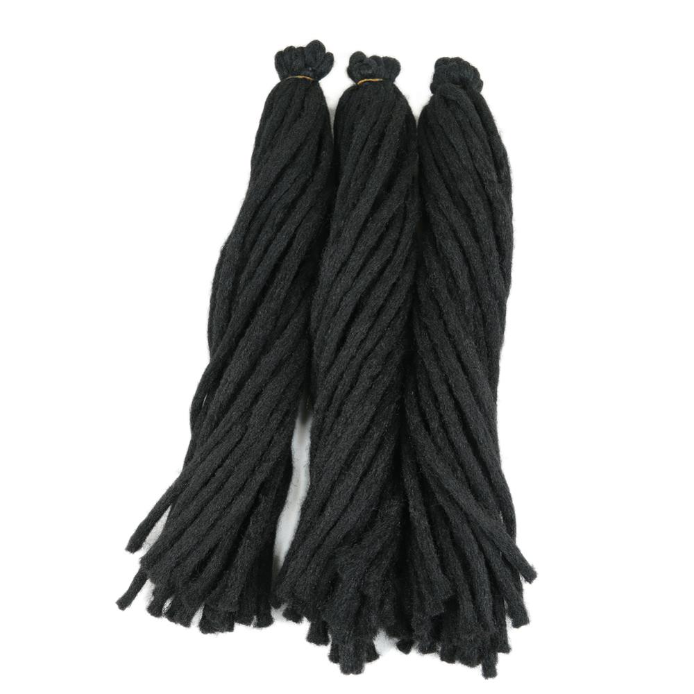 FAVE Synthetische Faser Dreadlocks Natürliche Schwarz Haar Erweiterungen Für afro Frauen/Männer 18 Zoll Häkeln Twist Flechten Haar Stück