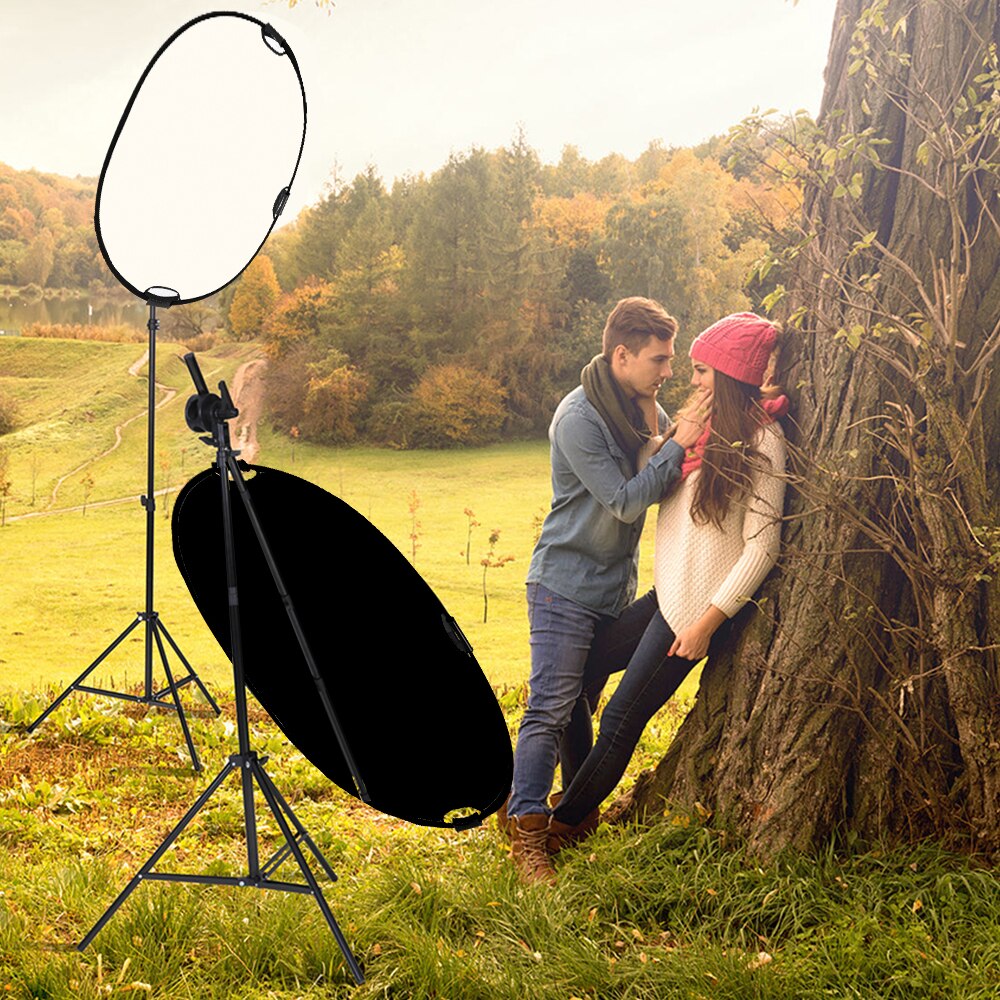 5 in 1 Photography Studio Photo Oval Collapsible Light Reflector Handhold Portable Photo Video Studio Photography Background
