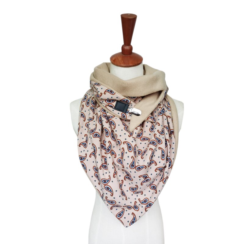 Leo Anvi Visgraat Paisley Afdrukken Sjaal Vrouwen Patchwork Knop Zachte Warme Sjaals Wrap Casual Luxe Poncho Szaliki Ik Chusty: 3