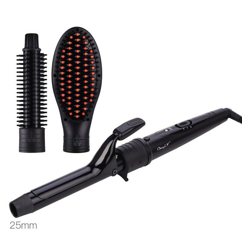 3 In 1 Temperature Control Styling Tools Ceramic Cone Hair Curling Iron Tong Electric Hair Curler Roller Curling Wand Waver 3536