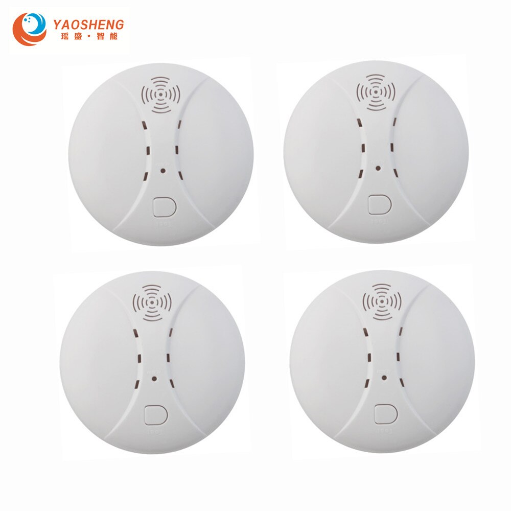 High Quatity 433MHZ Wireless Fire Alarm Sensor Fire Protection Smoke Detector for Indoor Kitchen Home Alarm Security System: 4pcs