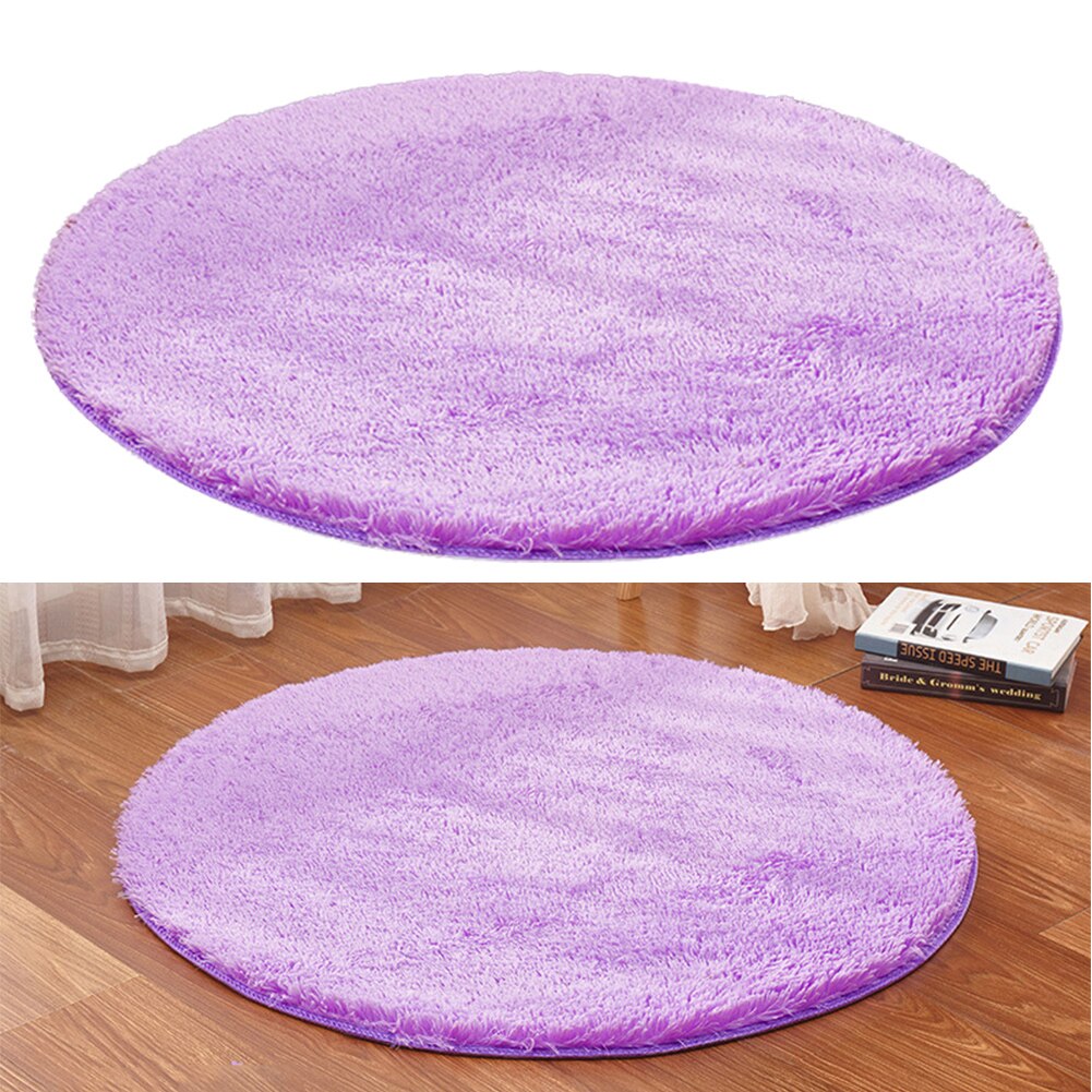 Super Soft Round Carpet Mat Fluffy Rugs Anti-Skid Shaggy Area Rugs Livingroom Bedroom Carpets Home
