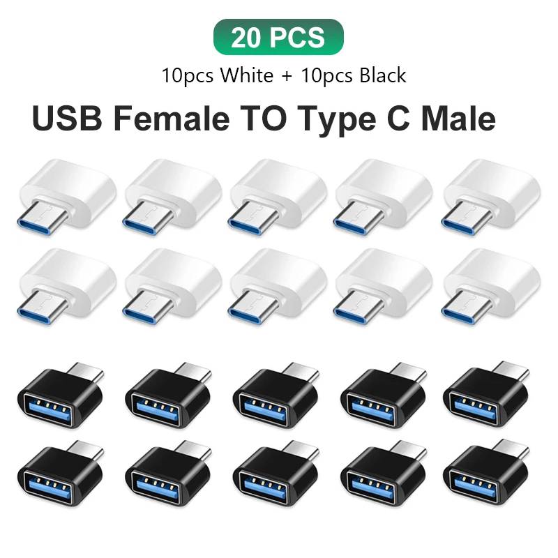 NNBILI OTG USB 3.0 do adaptera typu C typu c żeński na USB męski konwerter dla Macbook Xiaomi Samsung złącze OTG: Srebrny