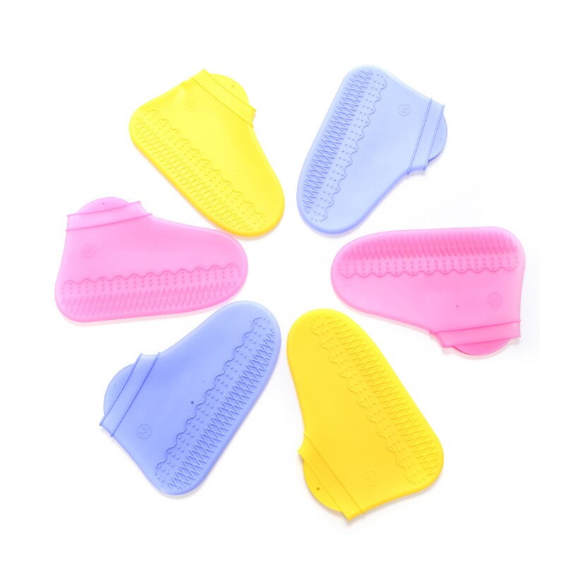 Reusable Rain Shoe Covers Latex Waterproof Rain Shoes Covers Slip-resistant Rubber Rain Boot Overshoes S/M/L Shoes Accessories