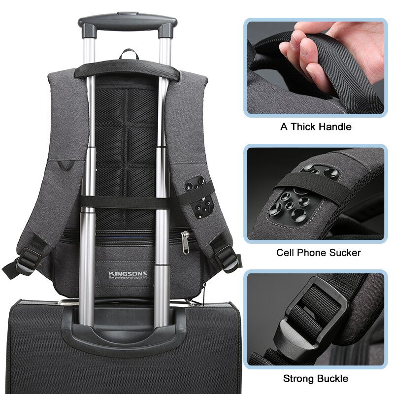 Kingsons KS3149W 13.3 15.6 inches External USB Charging Laptop Backpacks School Backpack Bag Men Women Travel Bags