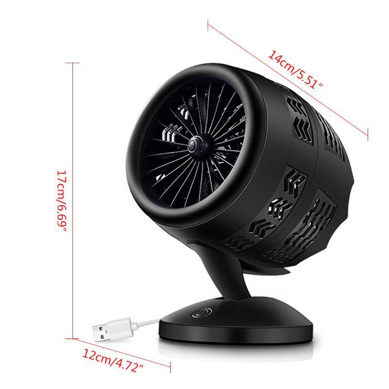 Mesa de turbina de doble hoja, ventilador redondo pequeño, Operación silenciosa, inclinación ajustable, 5-20 grados,