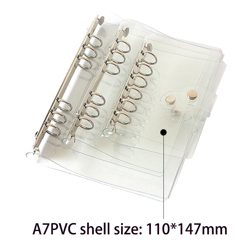 1Pc Transparante Pvc Clip Bestandsmap A5/A6/A7 Notebook Losbladige Ringband Planner Agenda School briefpapier Kantoorbenodigdheden: A7PVC Cover