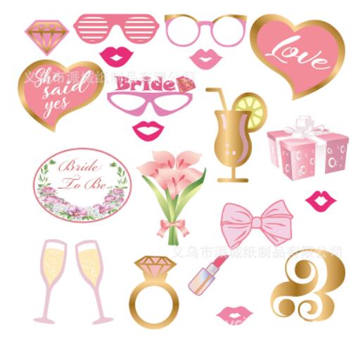 Funny Birthday Photo Booth Props DIY Mr Mrs Wedding Groom Bridal Party Decor Baby Shower Bride To Be Bride Team Shooting Props: 21PCS wedding