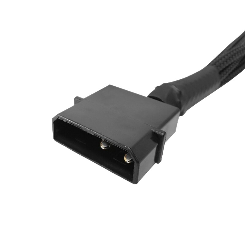 4pin IDE Molex to 4-Port 3Pin/4Pin Power Supply Cable Black Sleeved Cooling Fan Splitter Power Cord Plug Cooler Wire for PC