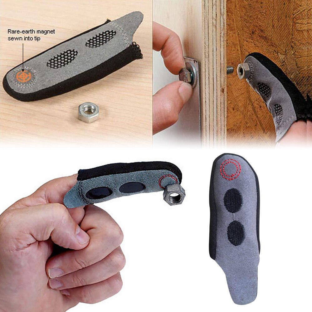 Starke Magnetische Finger Handschuh Handwerker Fingerspitze Magnet Hülse aufsammeln Metall