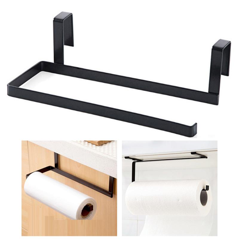 Køkkenrulleholder papir toilet håndklæde hylde skab opbevaring punch free stativer køkken papir holdere sticke stativ jern rulle holder
