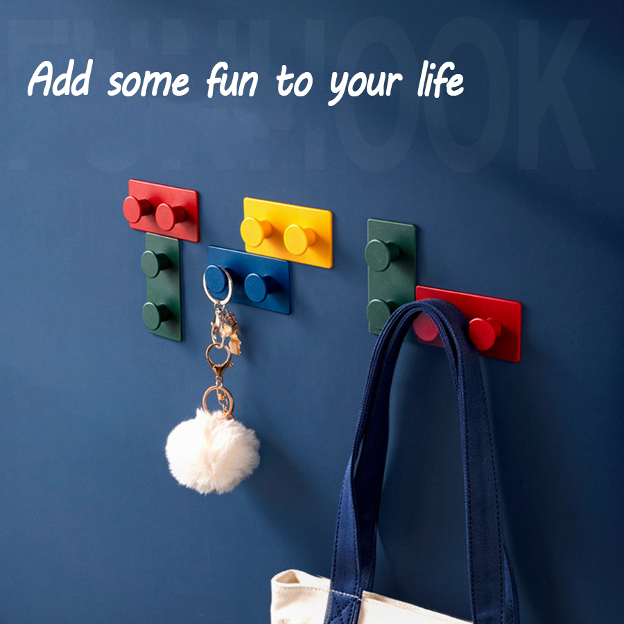 4 Pieces Hangers Wall Mounted Self Adhesive Keys Coat Holder Living Room Bathroom Hooks Hanging Plastic Organizer