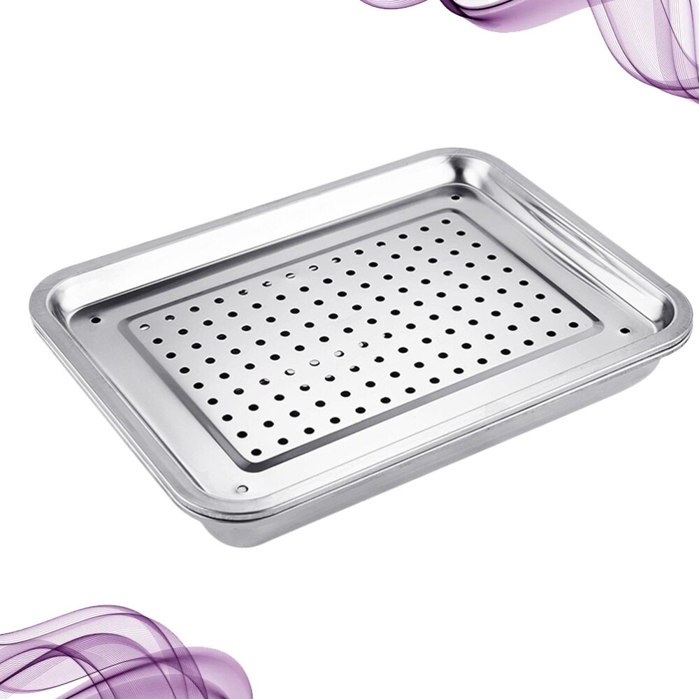 Acier inoxydable thé tasse plateau ménage Rectangle thé assiette Style japonais creux porte-plateau pour maison salon de thé (36x27cm)