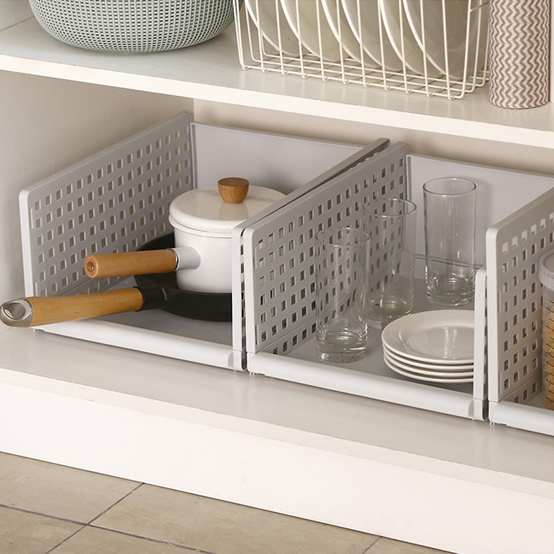 Wardrobe Layered Partition Shelf Storage Compartment Clothes Cabinet Baffle Layered Frame Folding Organizer Holder Bedroom