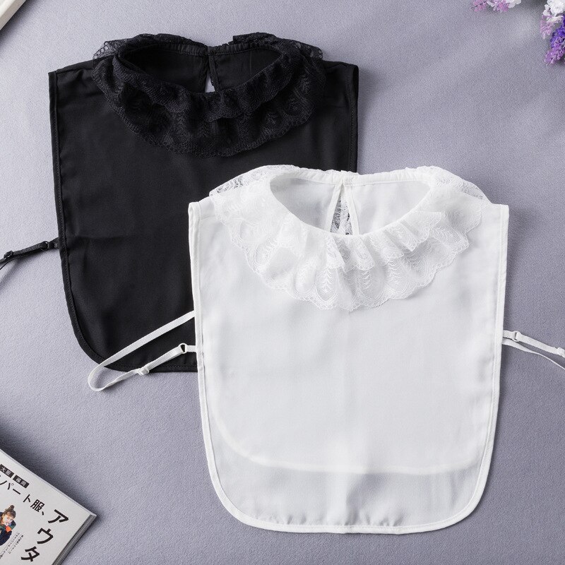 Damski biały odpinany robić koszuli kołnierzyk koronkowy klapa z imitacją kołnierzyka bluzka fałszywy kołnierz bluzka z klapą szczyt kobiecy sweter akcesoria