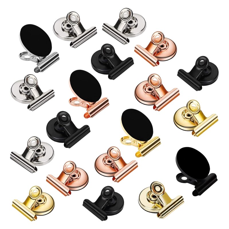 40Pcs Fridge Magnetic Clips, Scratch-Free Refrigerator Magnet Clips, Binder Clips Paper Clamps, Whiteboard Magnets Clips: Default Title