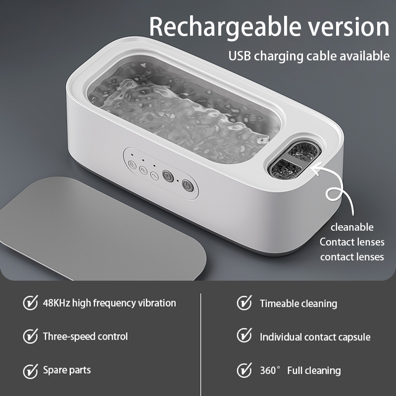Xiaomi Upgrate Ultrasonic Glasses Cleaning Machine 45KHZ Ultrasound Jewelry Cleaner Machine High Frequency Ultrasonic Cleaner: WHITE
