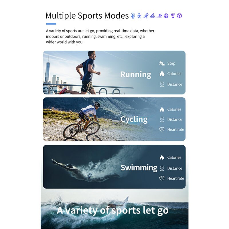 Sport skridttæller smart ur vandtæt fitness tilbehør tracker pulsmåler kvinder ur stilfuldt sports smart ur