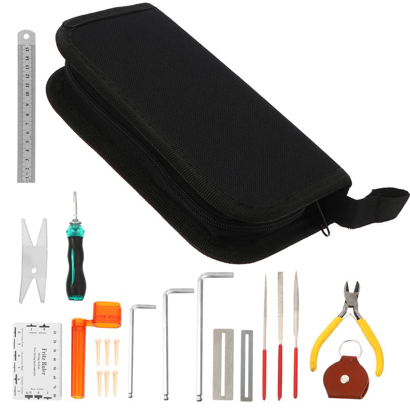 Juego completo de herramientas de mantenimiento para reparación de guitarra, accesorios de guitarra útiles, duraderos y portátiles, Kit de configuración de guitarra, piezas de reparación para Outd: Default Title