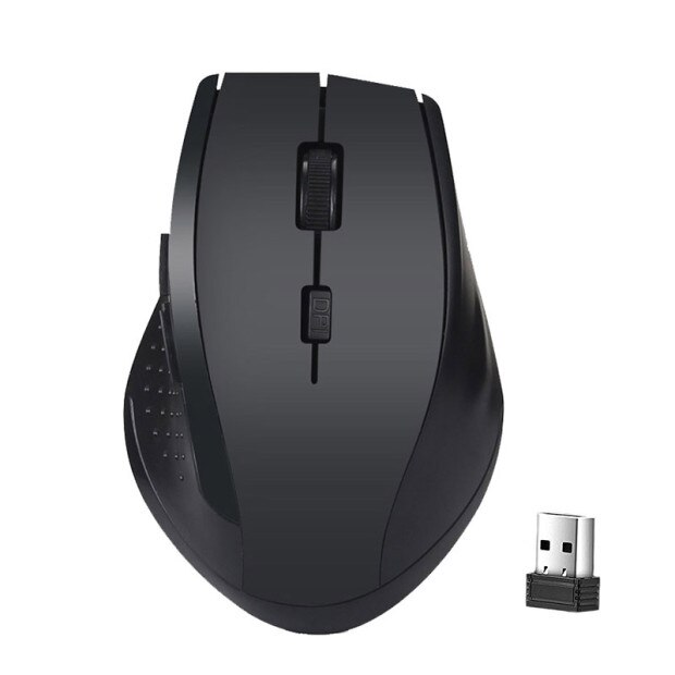 2.4GHz Wireless Optical Mouse for PC Gaming Laptops Game 6 Keys Wireless Mice with USB Receiver Computer Mouse: Black
