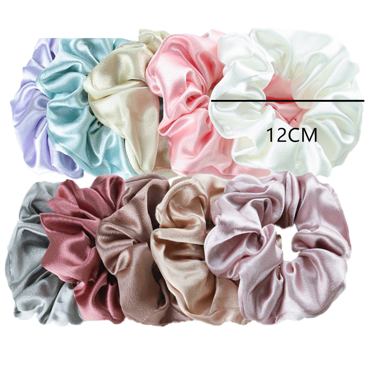 10/5 pz/lotto Accessori Donne Ragazze Raso di Seta Nastri per Capelli Solido Elastico Elegante Elastico Copricapi Titolare Scrunchy Nero