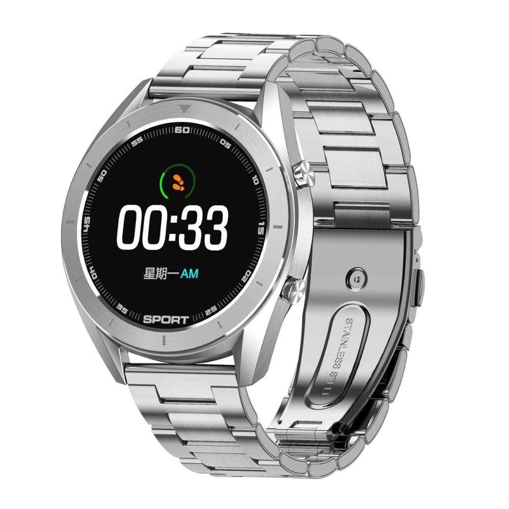 LYKRY DT99 montre intelligente montres de sport IP68 étanche fréquence cardiaque surveillance du sommeil Fitness Tracker pour Xiaomi Iphone: Silver Steel