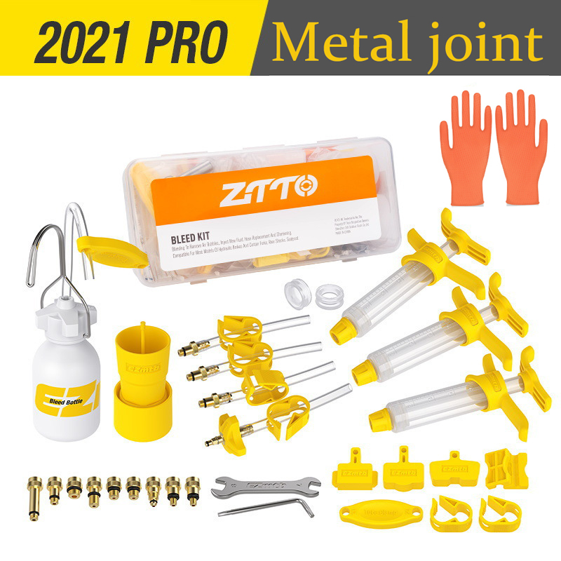 ZTTO Fiets Schijfrem Ontluchtingsset Universele MTB Hydraulische Remolie Tool met Metalen Fittingen Fietsen Onderhoudsapparatuur: Black